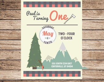 Lumberjack Birthday Invitation