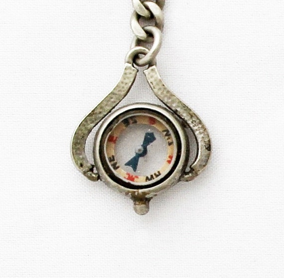 Vintage Keychain Compass / Miniature French by