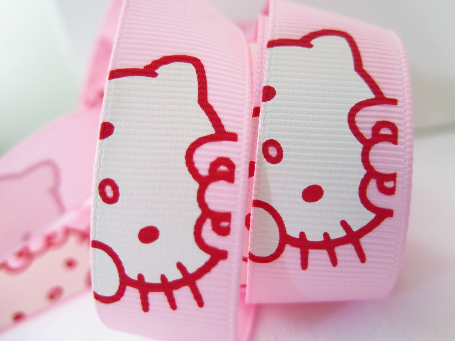 7/8 22mm Pink Hello Kitty Printed Grosgrain Ribbon