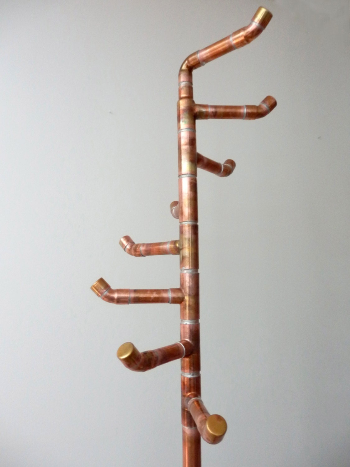 Items similar to Free Standing Coat Rack, Reclaimed Copper Pipe, Coat