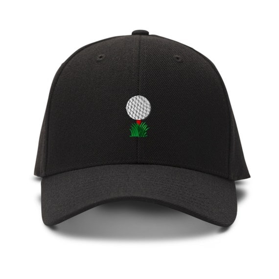 Golf Ball On Tee Embroidery Embroidered Adjustable Hat by CapofTee