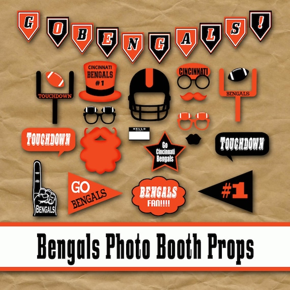 Cincinnati Bengals Football Printable Photo Booth Props