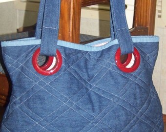 denim quilted bag