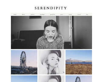 Blogger Template "Serendipity" / Instant Digital Download Premade Photography Blog Theme Design