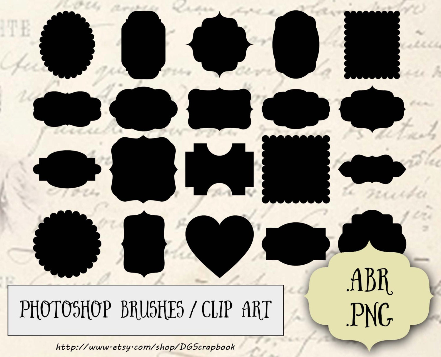 Frames Photoshop Brushes & Digital PNG Clipart 20 High