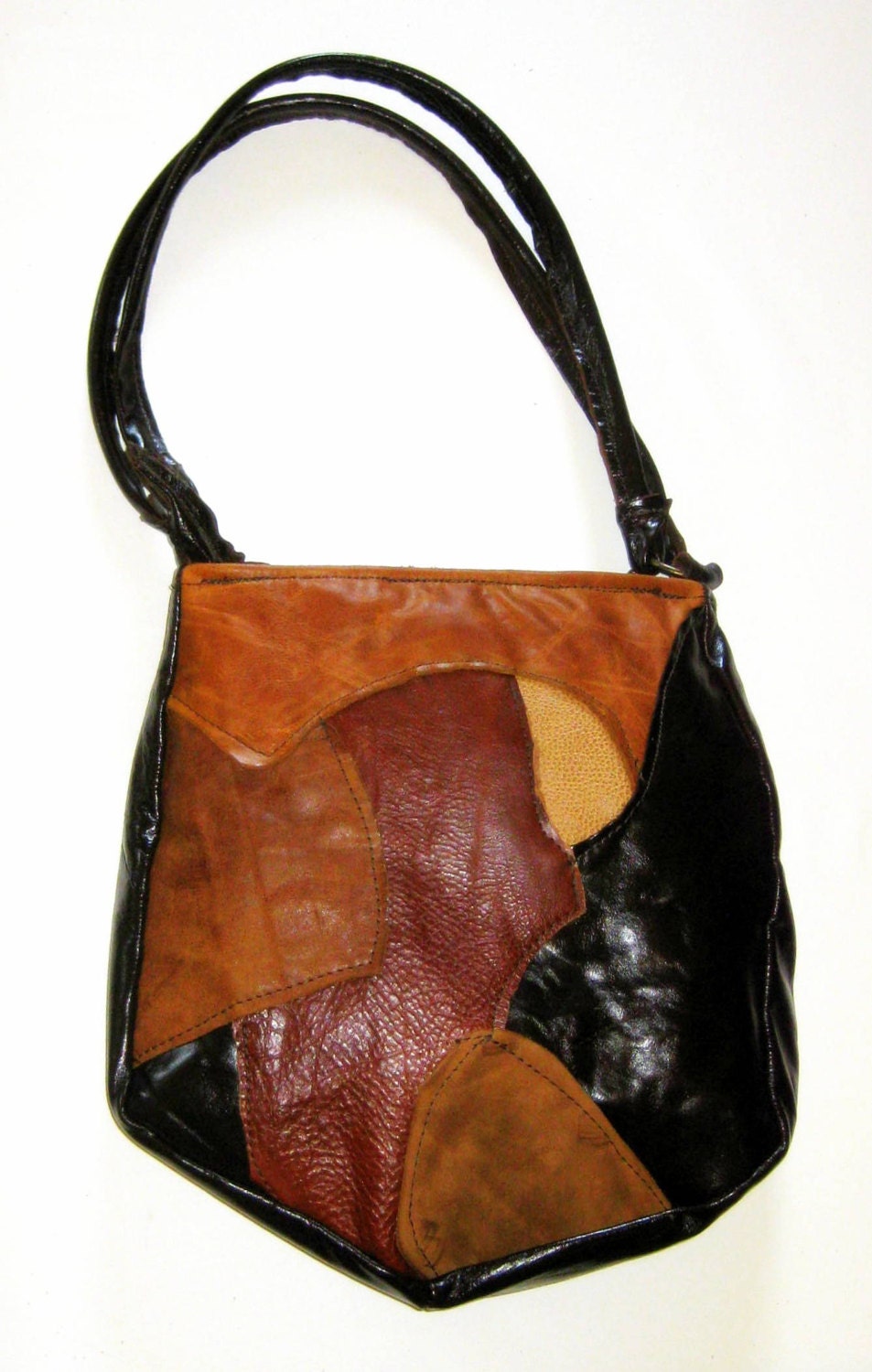 Leather Patch bag/ patch bag/ Tote bag/ Leather Shoulder