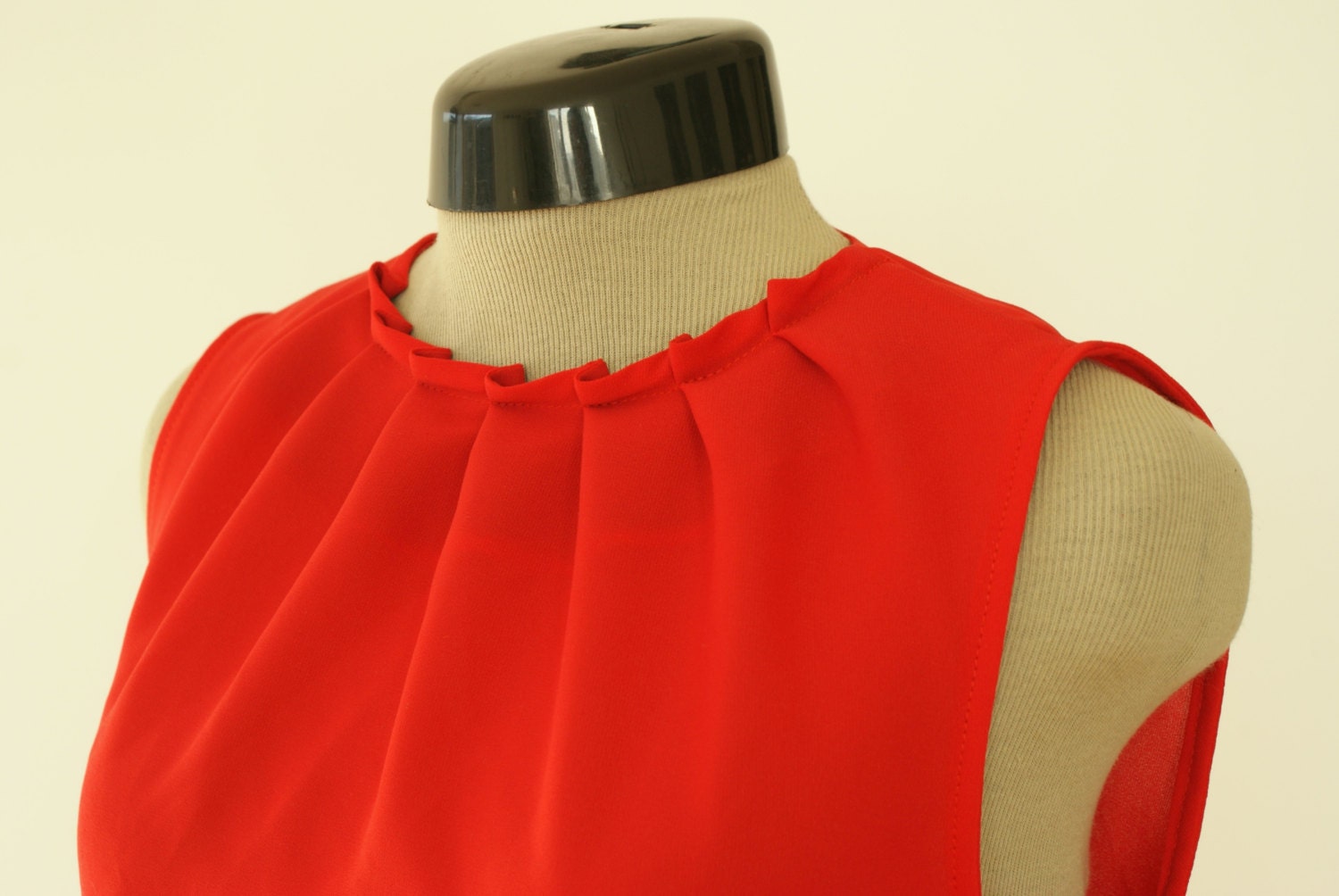 Red chiffon top folded neckline by RailiNolvak on Etsy