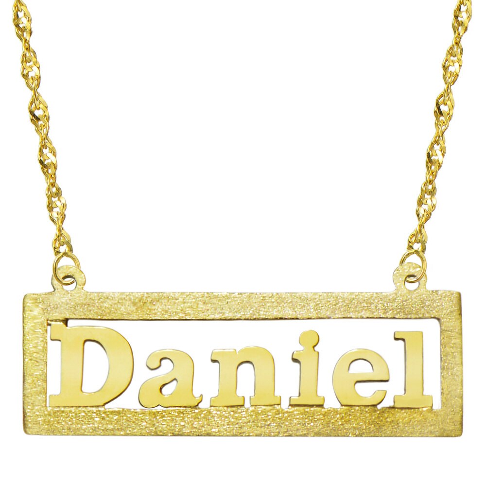 Name Plate With Diamonds 14 Karat Gold Nameplate Necklace Better