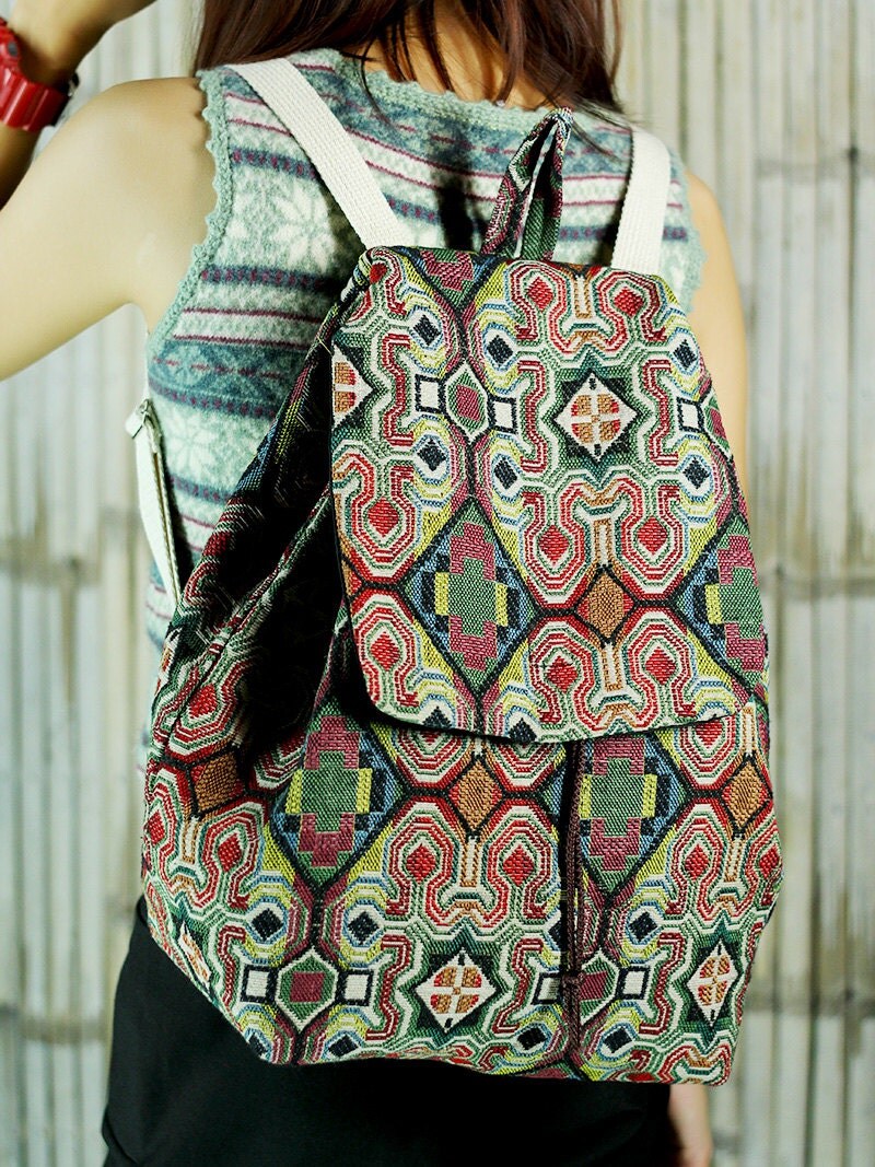 Abstract tribal native design backpack/ School by ThousandHands