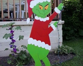 Build DIY Grinch wood yard art patterns PDF Plans Wooden 