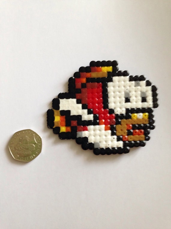 Items similar to Super mario cheep cheep fish hama perler fuse bead art ...