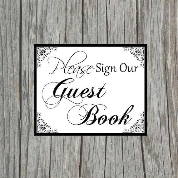 DIY Printable Please Sign Our Guestbook Sign for