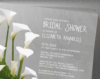 Calla Lillies Bridal Shower invites