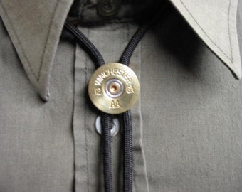 Bolo Tie for Men Brass Winchester Shotgun Shell 12 Gauge