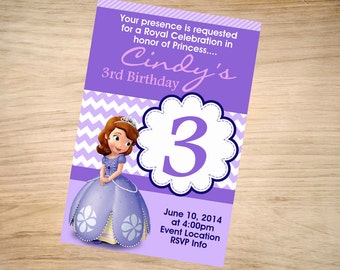 Sofia the First Birthday Invitation - Sofia the First Invitation - Sofia the First Invite - Printable Invitation - Digital
