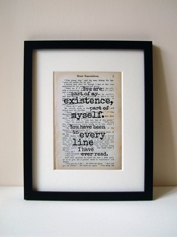 Great Expectations Book Quote Print Romantic Quote