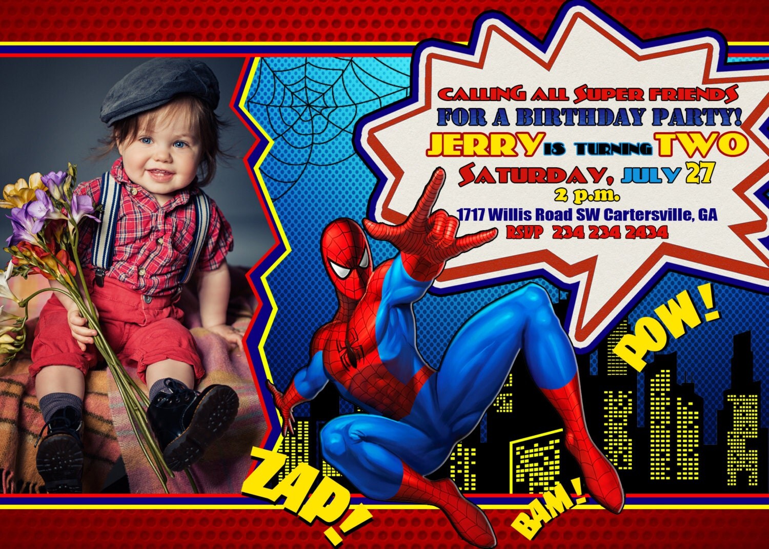 Spiderman invitations-Superhero birthday by OKinvitations ...