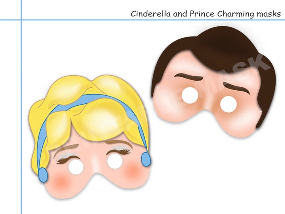 Unique 2 Cinderella and Prince Charming Printable Masks
