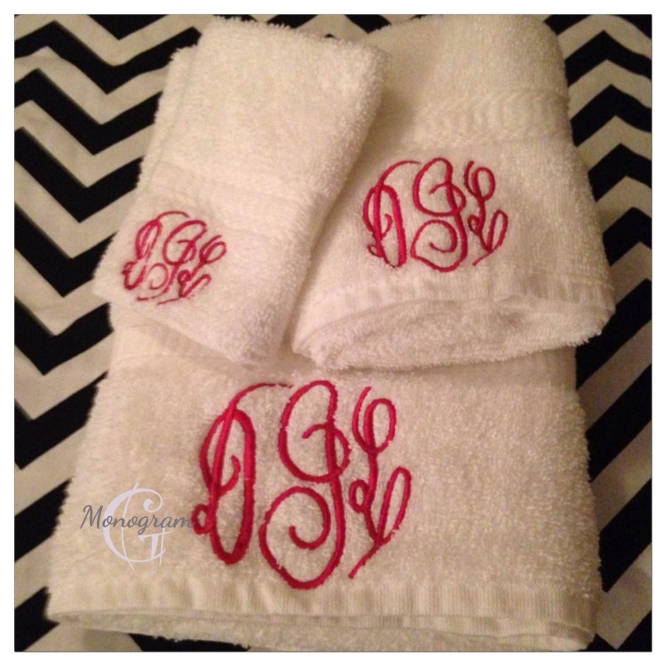 Monogram Towel Set/ Monogram Bath Towels/ Monogram by GMonogram
