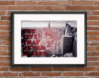 New York City - The City That Never Sleeps Quotation and Photograph