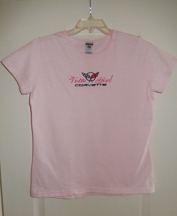 Pink Corvette T Shirt-Vette Girl C5 Ladies/Juniors XL Machine