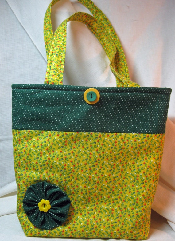 SMALL TOTE BAG Knitting Bag Craft Bag Project Bag Hand