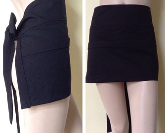 5 STAR TOPSELLER Women's Waitress Apron Solid Black Server Apron Made to ORDER. Many colors available