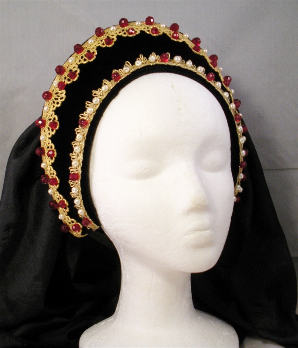 Renaissance French Hood Tudor Headpiece Anne Boleyn