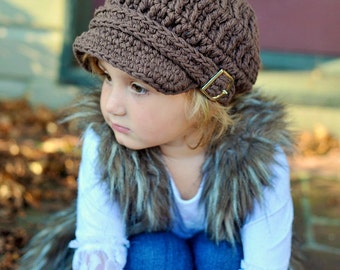 Toddler Newsboy Hat 1T to 2T Toddler Girl Newsboy Cap Toddler Girl Hat Chocolate Brown Toddler Hat Toddler Boy Newsboy Toddler Boy Hat