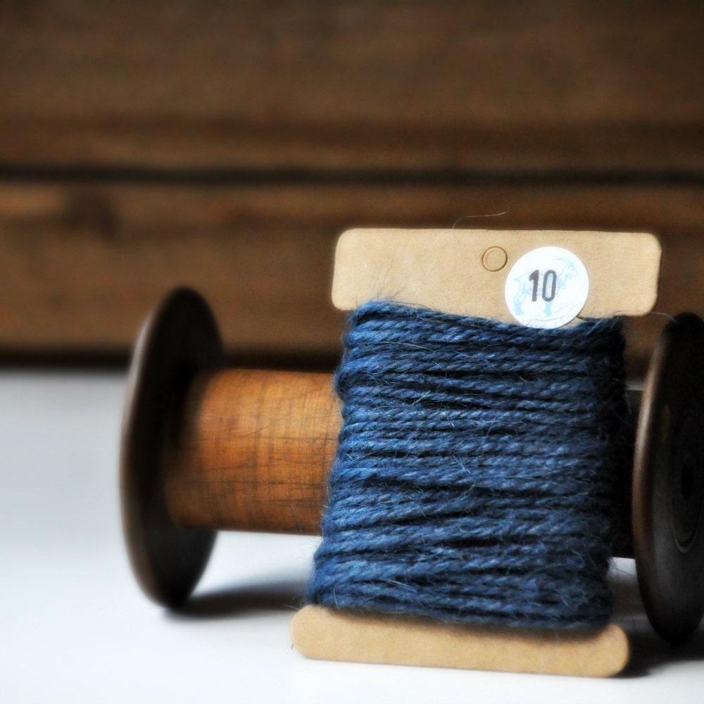 Chunky Hemp Jute Thick Twine {10.0m} Dusky Denim Blue Rustic Winter