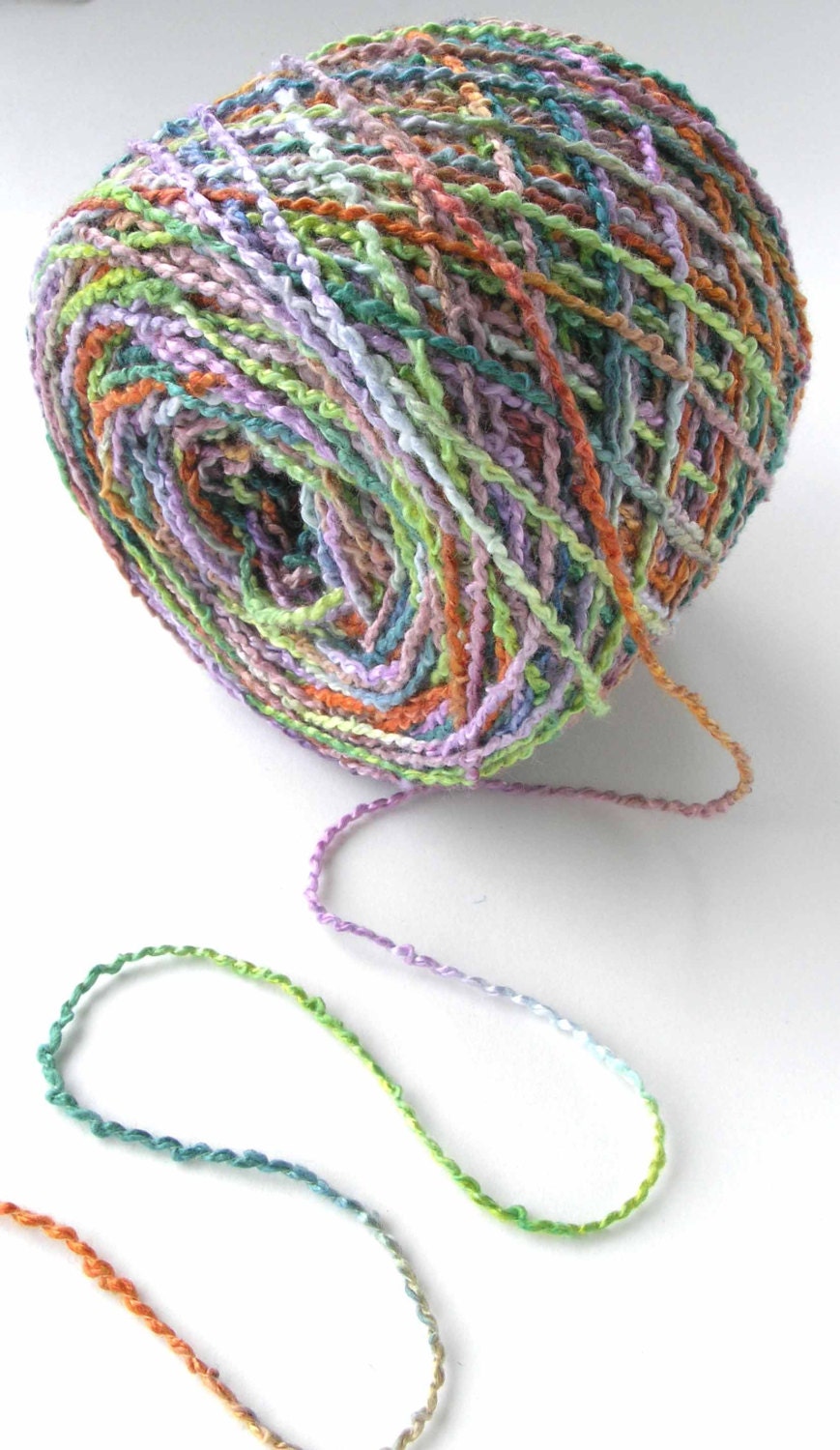 Hand Dyed Rayon Yarn Rayon Boucle Yarn Beach House