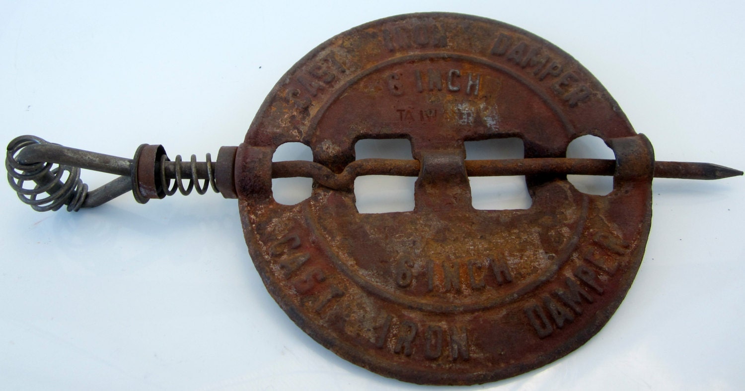 Cast Iron Stove Damper Tool Metal Vintage Classic Collectible