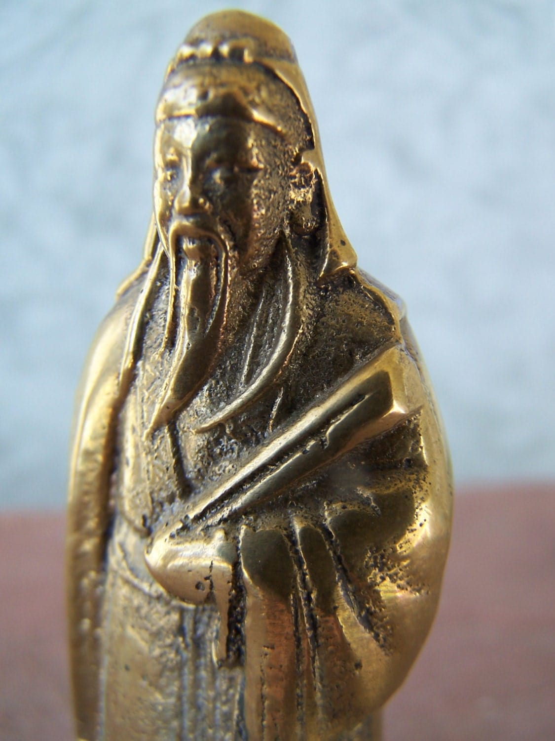 Vintage Brass collectible Figurine of Confucius or a Holy Man