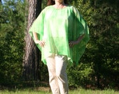 Luscious Lime & Roses Tie-Dye Caftan, Tunic, Beach Cover Up