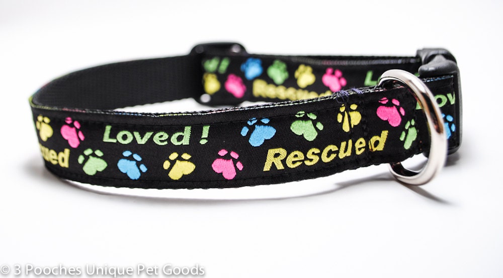 Rescue Dog Collar / Buckle or Martingale / Custom Dog Collar