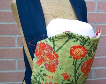 Reversible Mei Tai Carrier - Green Mingei and Red Chevron