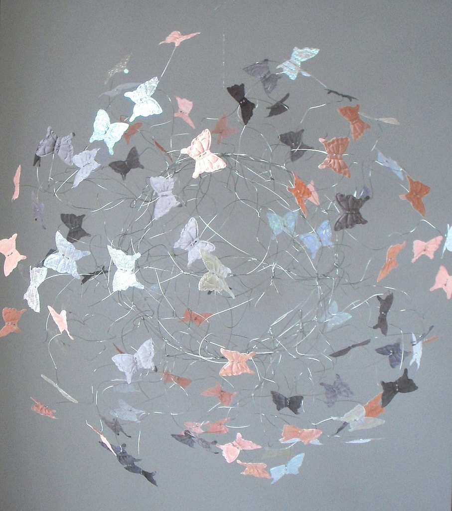 Baby Girl Mobiles Nursery Baby Mobiles Peach by ButterflyOrbs