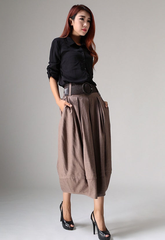 Linen skirt maxi skirt women long skirt 1032 by xiaolizi on Etsy