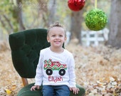 Boys Christmas Shirt, Monster Truck with presents, Embroidered Applique Shirt or Bodysuit, Christmas outfit Il_170x135