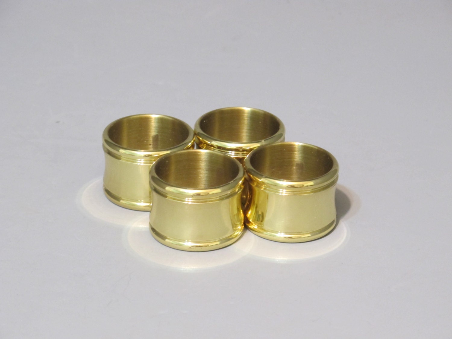 Vintage Baldwin Shiny Polished Brass Napkin Rings Set of 4 / Classic
