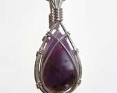 Amethyst Sage Agate Wrapped in Sterling Silver Wire