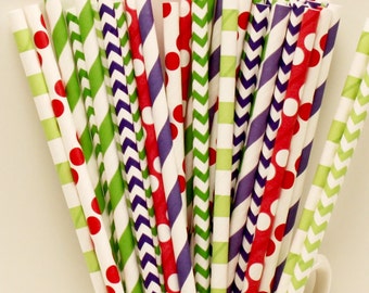 Paper Straws, 25 Very Hungry Caterpillar Party Assorted Paper Straw, Kid BIrthday Party, Cake Pop Sticks, Mason Jar Straw, Baby Shower