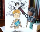 Sherlock Birthday Card 2 - BBC Sherlock Holmes and John Watson - Photobomb