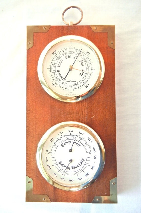 Jason Weather Station Plaque Cherry Wood Barometer