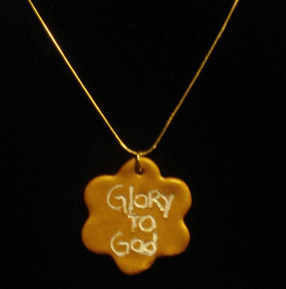 Items similar to Glory to God pendant necklace attached to a gold