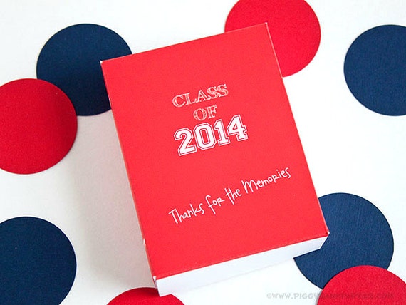 Yearbook Favor Box - RED : DIY Printable Graduation Gift Box - Instant Download Il_570xn