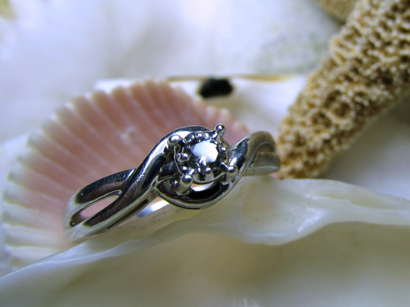 Sterling Silver Diamond Promise Ring .10 carat Size 6