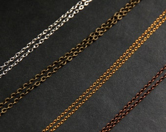 Necklace Chain in Silver, Gold, Bronze or Copper - Turn Any Charm into a Necklace. Copper Chain. Silver Chain. Gold Chain. Bronze Chain.