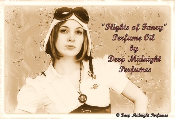 Flights of Fancy Perfume Oil - Mahogany Wood, Amber, Lavender, Brown Sugar, Oak - Steampunk Perfume by DeepMidnightPerfumes steampunk buy now online