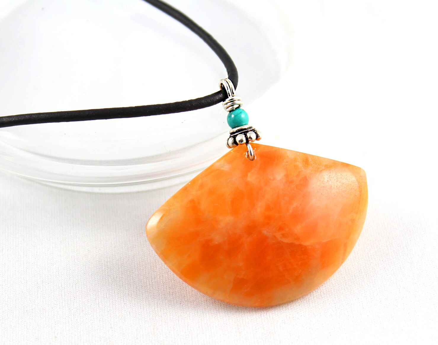 Orange calcite pendant Clearance